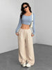 Women's Autumn/Winter Casual Corduroy Straight Loose Fit Solid Versatile Trouser