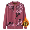 Autumn Winter Women Knitted Sweater Cardigan Jacket Print Long-Sleeve Warm Sweaters Coat Female Knit Top Mother Clothes