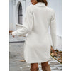 Autumn Women Sweater Dresses Pearls Round Neck Long Sleeve Hip Wrap Dress Winter Elegant Ladies Casual Solid Slim Fit Dress