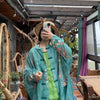 Spring Retro Print Ramie Loose Women Thin Wind Coats Leisure Long Trench Vintage Chinese Style Coat