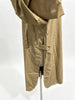 Women's Autumn Long Trench Coat Stand Collar Button Batwing Sleeves Side Slit Oversized Jacket Chic High Street Windproof Outfit