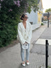 Women's Knitted Cardigan Solid Full Sleeve V Neck Ribbed Autumn Coat Commute Female Knitwear Cardigan Tops