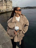 Women Kahkai Lapel V-neck Belt Trench Coat Lace Up Full Sleeve Button Short Thin Windbreak Lady Daily Street Outerwear
