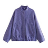 Woman Loose Gray Warm Baseball Jacket Autumn Casual Oversized Bomber Jacket Girls Vintage Thick Warm Outwear