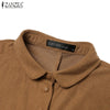 Women Autumn Corduroy Dress Casual Long Sleeve Buttons Up Sundress Solid Loose Holiday Vestido Kaftan Vintage Shirt Dress