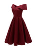 Vintage Off the Shoulder Party Sexy Evening Birthday Dresses Prom Elegant Women Fit and Flare Cotton Dress