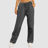 Women's Winter Sweatpants Solid Color Casual Fleece Sweatpants Outdoor Travel Camping Wide Leg Straight Pants