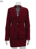 Wine Red Two Piece Set For Women Elegant Long Sleeve Single Breasted Blazers And Slim Simple Mini Skirts Sets