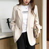 Vintage Double-Breasted Suit Jacket Female Solid Casual Long Sleeve Notched Blazer Ladies Korean Design Sense Blazers Outwear
