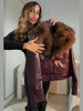 Fur Collar PU Leather Jacket Women Single Breasted Long Sleeve Loose Street Female Coat Winter Casual Outwear Top