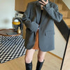 Korean Style Loose Black Blazers Ladies Spring Autumn Single Button Casual Suit Coat Woman Vintage Streetwear Clothes