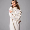 Ribbed Turtleneck Knitted Dress Women Autumn Winter Basic Long Sleeve Sweater Dress Woman Solid Color Long Dresses Female