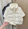 Жилет Loose A-line Cotton Vest Jacket Women Fall Winter Stand Collar Zipper Quilted Pocket Casual Lightweight Padded Coat куртка