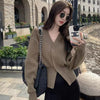 Autumn Sweater Cardigan Coat Women Korean Casual Elegant Long Sleeve Knitted Tops Knitwear Outwear Pull Femme