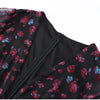 Flora Painted Ruffle Mini Dress Women Elegant Full Sleeve Deep V-neck Slim A-line Dresses Lady Holiday Street Outwears