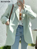 Casual Loose Lapel Ladies Suit Jackets Full Sleeve Single-breasted Solid Female Blazer Tops Spring Women Outwear
