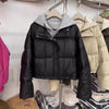 Autumn Winter Fake Two Pieces Splicing Cotton Jacket Women Cotton-Padded Thick Warm Parkas Short Coat Female Casual Lady Top