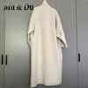 Women Long Double-sided Woolen Blend Coats Retro Loose Female Overcoat Single-Breasted Ladies Windbreak Autumn Winter