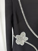 High Street Designer Party Vestido Women's Formal Long Sleeve Diamonds Beading Long Maxi Dress