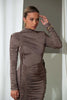 Elegant Long Sleeved Elastic Tight Pleated Maxi Dress Women Slim Party Club Evening Dress Autumn Winter Vestido