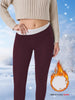Plus Size Thermal Fleece-Lined Leggings With For Women. Features Tummy Control, Thick Soft Fabric For Winter Workouts