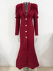 High Street Designer Maxi Dresses Women's Long Sleeve Flowers Appliques Beaded Long Dress
