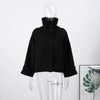 Casual Women's Short Woolen Coat Loose Lapel Single-breasted Long Sleeve Thick Jacket Autumn Winter Lady Elegant Streetwear
