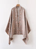 English: Bee Floral Print Open Front Shawl Wrap, Reversible Tassel Poncho Cape, Women Warm Throw Blanket Scarf for Daily Travel