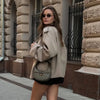 Women V-neck Lapel Belt Trench Coat Lace Up Full Sleeve Button Short Thin Windbreak Lady Daily Street Outerwear