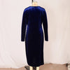 Elegant Velvet Bodycon Dress Women Sexy Wrapped V-neck Long Sleeve Ruched High Waist Midi Dress Party Cocktail Dresses Vestidos