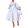 African Party Evening Dresses for Women Elegant Autumn Long Lantern Sleeve O-neck Midi Dress Birthday Dress for Women S-3XL