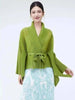Women's Pleated Coat Loose Lapel Lace Up Irregular Solid Color Casual Versatile Cape Female Spring 2DE431