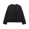 Spring women's vintage crewneck quilted cotton-padded loose version of quilted casual jacket