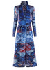 Niche Printed Windbreaker Women's Loose Oversized Long Sleeved Pleated Trench Cardigan Long Coat 2DB2481