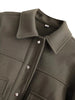 Jackets For Womens Autumn Solid Front Pockets Button Long Sleeve Jacket Elegant Woman Casual Outerwear Coat