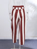 Colorful Striped Wide Leg Trousers Women Bohemian High Waist Multi-color Panelled Slim Straight Pants Lady Beachwear