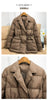 Lagabogy Winter Women White Duck Down Coat Female Notched Collar Double Breasted Coats Casual Lady Drawstring Puffer Outwear