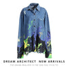 Denim Shirt Women's Spring Autumn Washed Loose Street Print Jacket and Coat