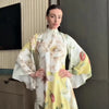 Floral Print Women Dress Button Down Mock Neck Maxi Dresses Long Lantern Sleeve A-Line Waist Belt Flared Hem Elegant Streetwear