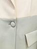 High Street S/S Runway Designer Suit Set Women's Career Single Button Color Block Blazer Wide Pants Suit