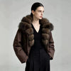 Faux Fur Neck Short Jackets Women Long Sleeve Ruff Thicken Loose Outerwear Female Autumn Winter Chic Daily Coats