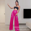 Women's Solid Color Wide-leg Pants Casual Elegant Black Sequins Holiday For Women Long Pant Womens Clothing