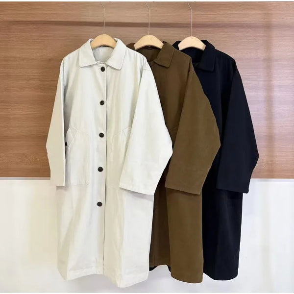 Color Patchwork Long-sleeved Coats for Women Spring and Autumn Korean Style Long Coats