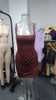 Women's Sexy Back Lace Up Draped Elegant Dress Mini Bodycon Corset Dress Brown Club Party Evening Gown