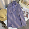Casual Women's Blazer for Spring Double-Breasted Purple Blazers Jacket Woman with Design Flair Suit Outwear