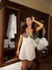 Lace Camisole Dress For Women's Casual High Waist V Neck Ruffle Short Dresses Street Vintage Party Elegant Dress
