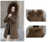 Winter Down Cotton Jacket Women Korean Cotton-Padded Thicken Warm Mid Long Hooded Parkas Slim Coat Female Casual Ladies Tops