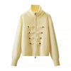 Casual Women's Cardigan Sweater Turtleneck Zippers Full Sleeve Button Decoration Lady Coats Autumn Female Knitwear