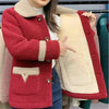 Winter Lambswool Coat With Velvet Padded Mother Fur Coat Woman Parkas Cotton Clothes Female Outerwear 5XL