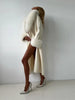 Lace-Up Long Overcoat Women's Coat Office Lady Elegant Woolen Furry Patchwork Long Sleeve Coats Loose Cardigan Jackets